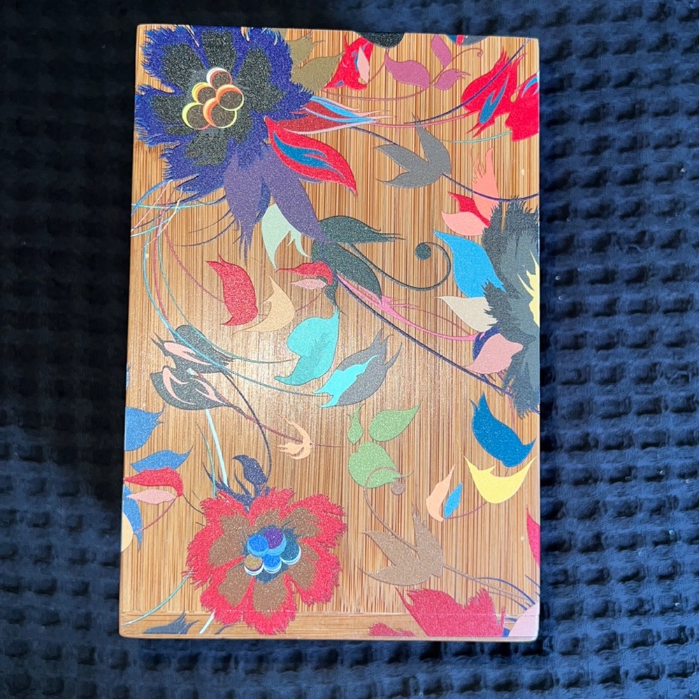FLORAL KITCHEN UTENSIL STORAGE SQUARE WOODEN CONTAINER